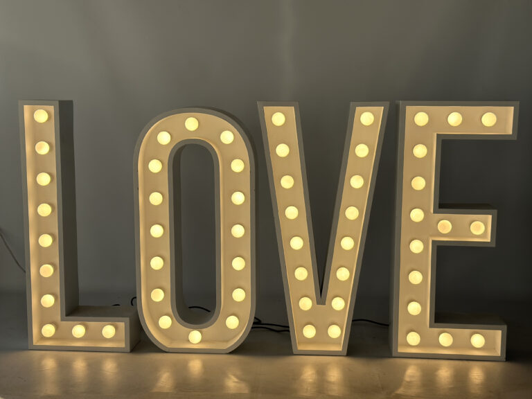 LOVE in lights letters