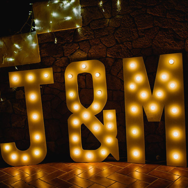 Initials in lights letters 1