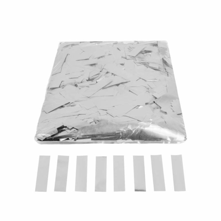 Confeti rectangular plata brillo